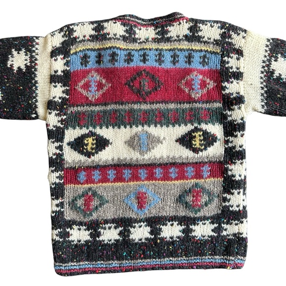 Vintage 90s Woolrich for Woman Fair Isle Chunky Wool Multicolor Sweater Medium - Picture 5 of 8